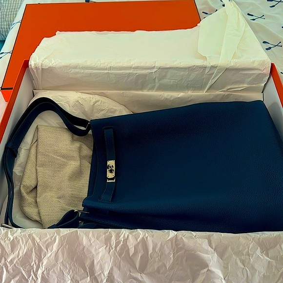 Hermès Blue De Prusse So Kelly Togo 26 Palladium Hardware - Picture 2 of 14